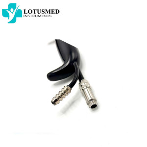 Tebbets Fiber Optic Retractor With Suction Full Black Tebbets Fiber Optic Retractor With Suction Full Black