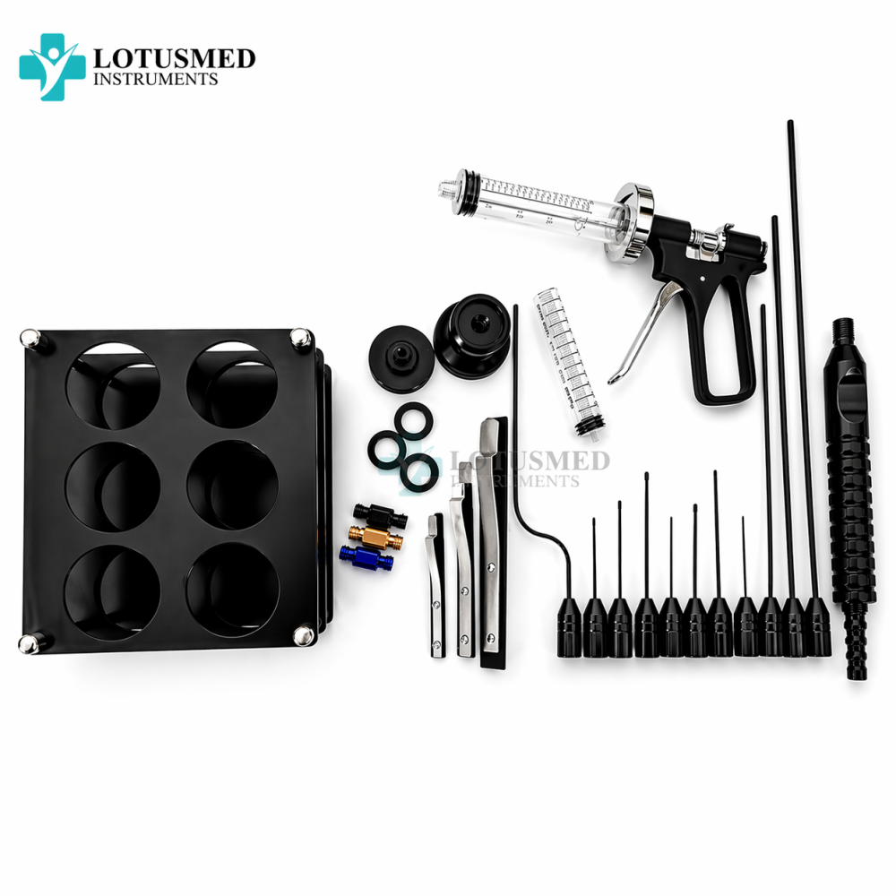 Liposuction Fat Grafting Cannulas SET Full Black Plasma Titanium Coated 