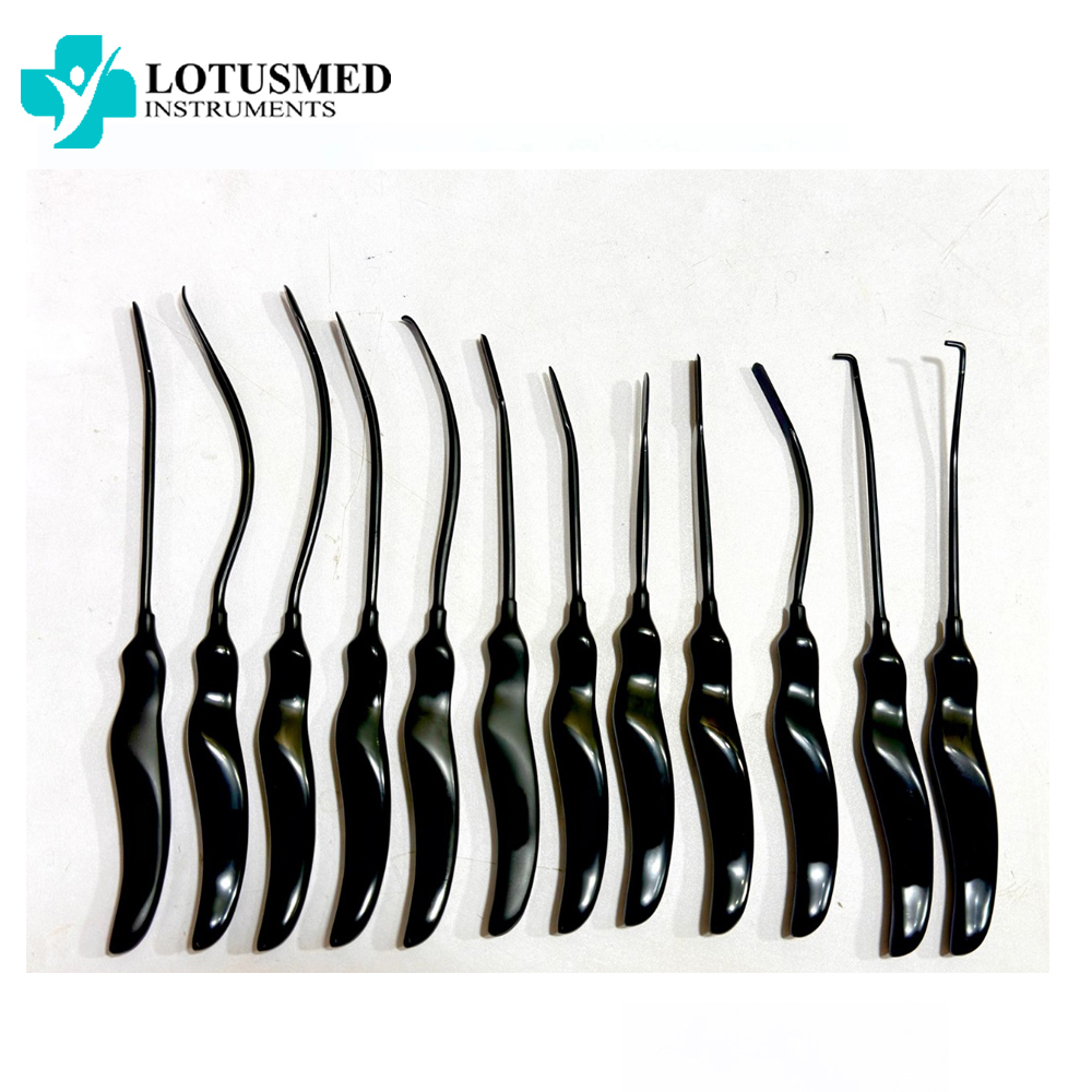 Endoforehead Dissector Set of 12 Pieces Full Black 