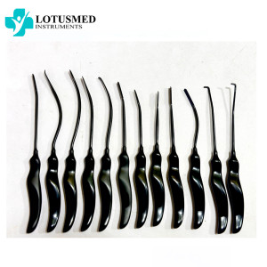 Endoforehead Dissector Set of 12 Pieces Full Black 