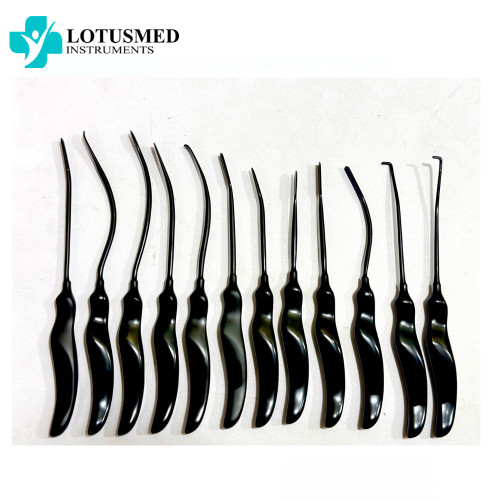 Endoforehead Dissector Set of 12 Pieces Full Black 