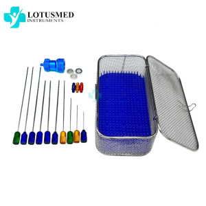 Liposuction Lipo Filling cannulas Set With Wire Mesh Tray / Stainless Steel